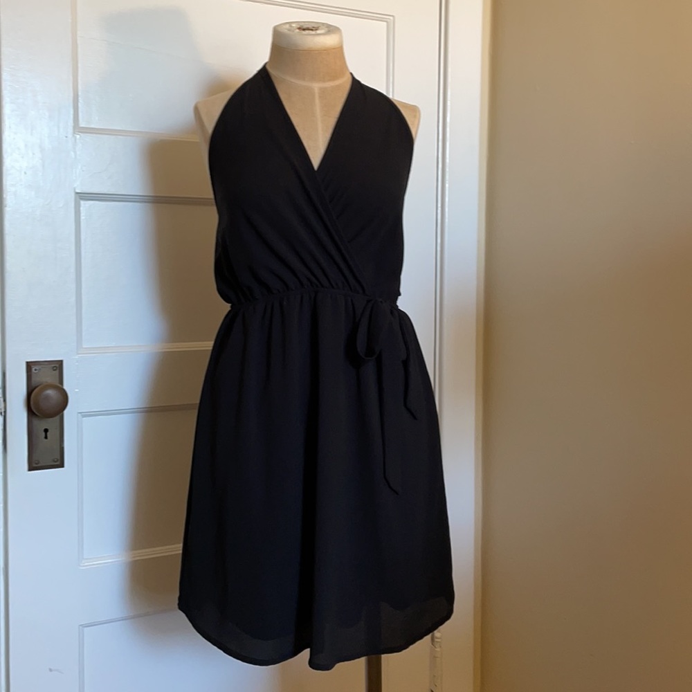 Monteau Black Halter dress size medium - Picture 1 of 6